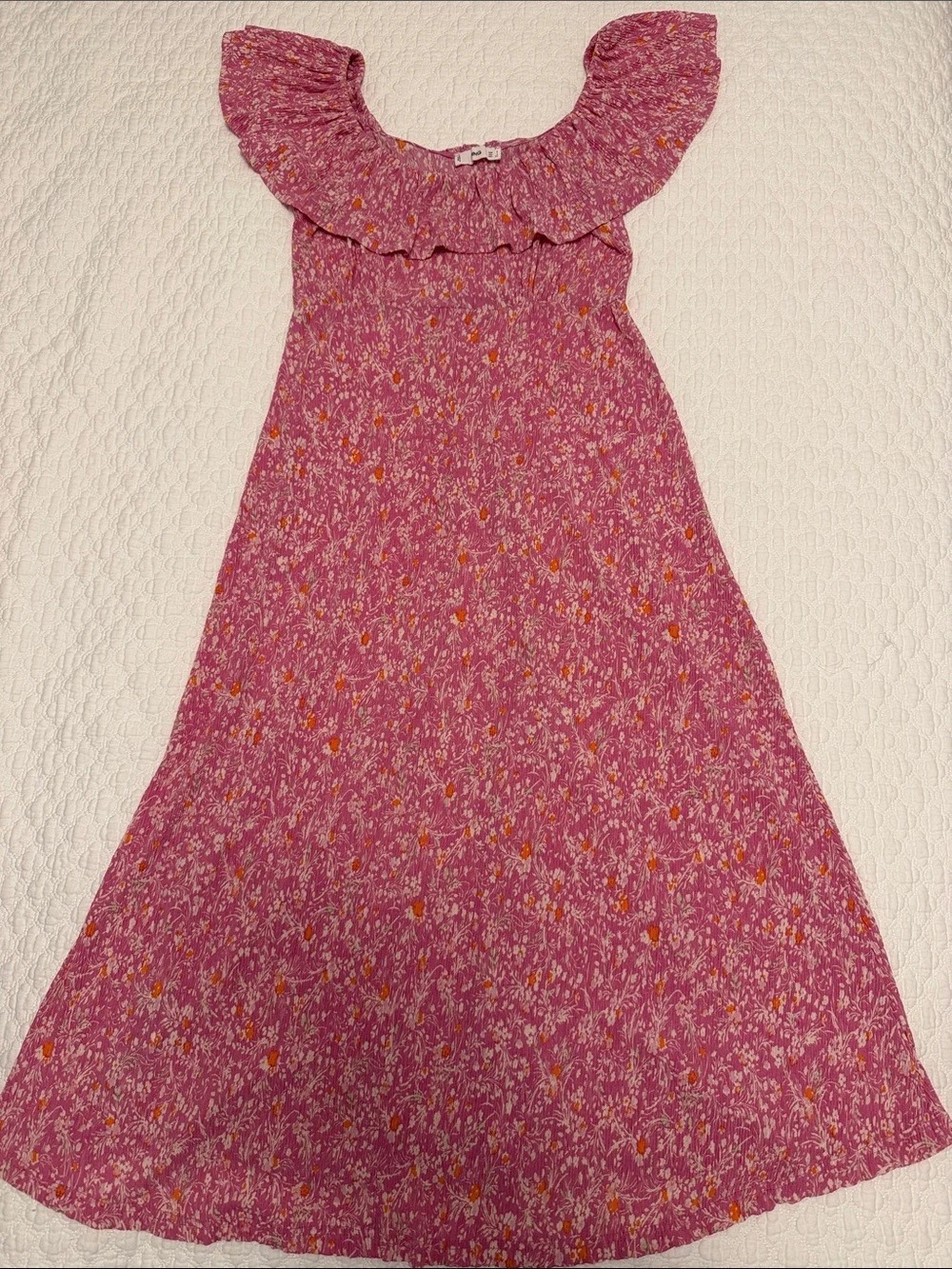 Mango Floral Maxi Dress in Pink Size Small Like New